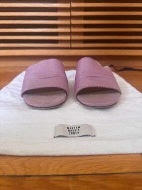 Maryam Nassir Zadeh Mauve Textured Slide Sandals